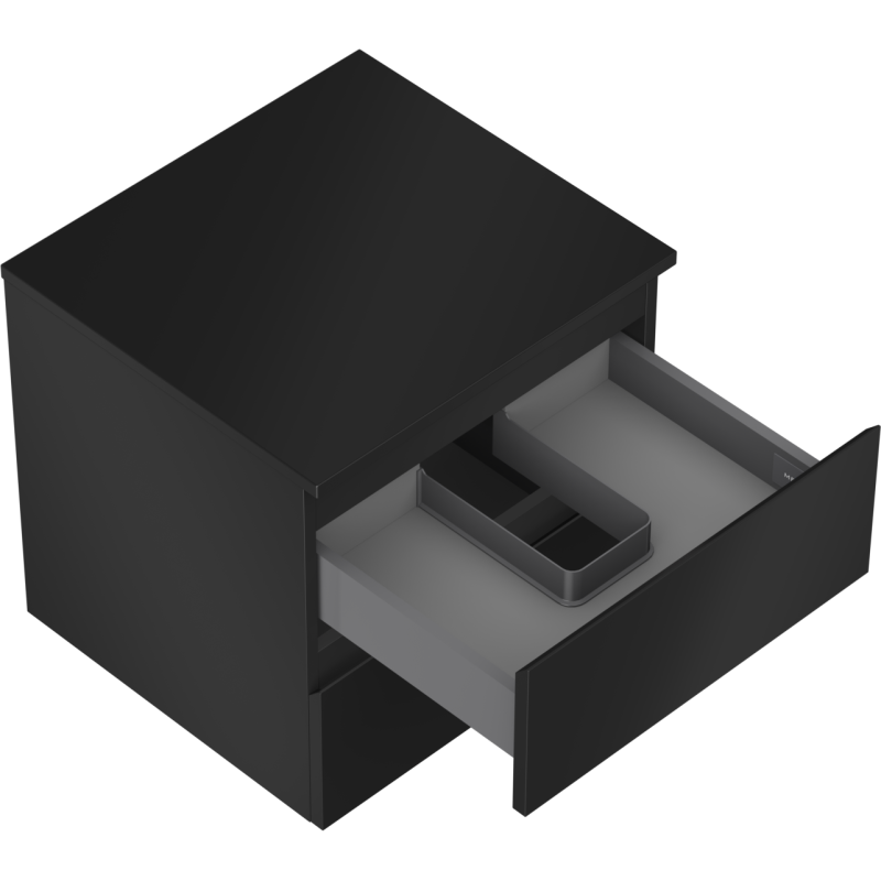 Mexen Orio armoire de salle de bains sous lavabo 50 cm avec plateau, 2 tiroirs, noir mat - 91A10-05047-2-BFFC71