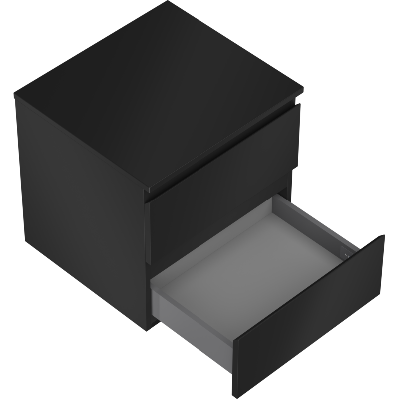Mexen Orio armoire de salle de bains sous lavabo 50 cm avec plateau, 2 tiroirs, noir mat - 91A10-05047-2-BFFC71