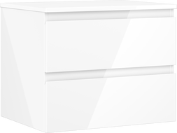 Mexen Orio meuble de salle de bains sous-lavabo 60 cm avec plateau, 2 tiroirs, blanc brillant - 91A10-06047-2-BFFC00