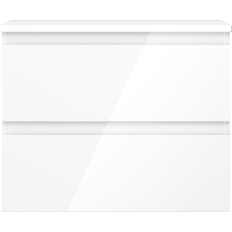 Mexen Orio armoire de salle de bain sous lavabo 60 cm avec plateau, 2 tiroirs, blanc brillant - 91A10-06047-2-BFFC00