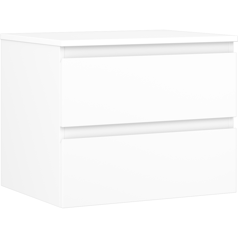 Mexen Orio armoire de salle de bain sous lavabo 60 cm avec plateau, 2 tiroirs, blanc mat - 91A10-06047-2-BFFC01
