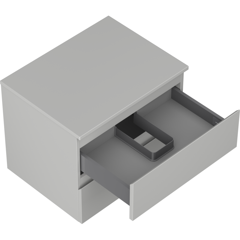 Mexen Orio meuble de salle de bain sous-lavabo 60 cm avec plateau, 2 tiroirs, gris mat - 91A10-06047-2-BFFC62