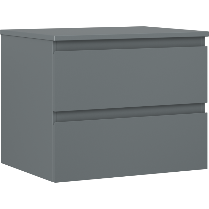 Mexen Orio armoire de salle de bains sous lavabo 60 cm avec plan, 2 tiroirs, graphite mat - 91A10-06047-2-BFFC66
