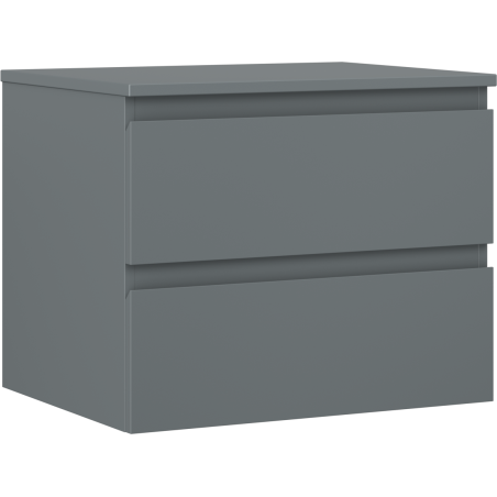 Mexen Orio armoire de salle de bains sous lavabo 60 cm avec plan, 2 tiroirs, graphite mat - 91A10-06047-2-BFFC66