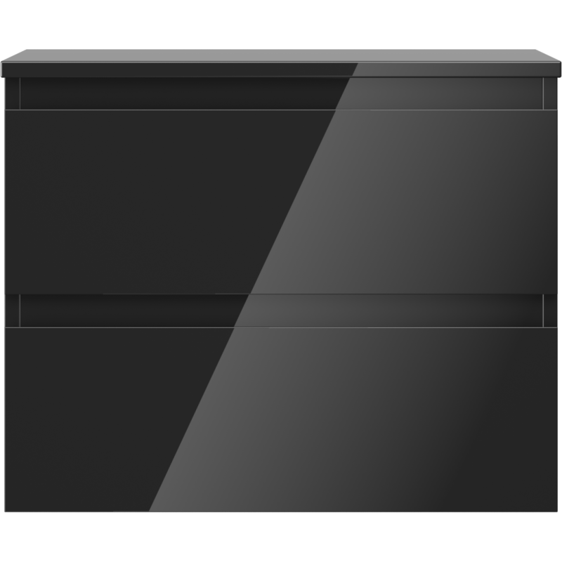Mexen Orio armoire de salle de bain sous lavabo 60 cm avec plateau, 2 tiroirs, noir brillant - 91A10-06047-2-BFFC70