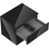 Mexen Orio meuble de salle de bain sous-vasque 60 cm avec plateau, 2 tiroirs, noir brillant - 91A10-06047-2-BFFC70