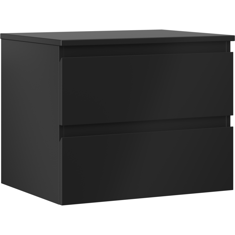 Mexen Orio armoire de salle de bains sous lavabo 60 cm avec plateau, 2 tiroirs, noir mat - 91A10-06047-2-BFFC71
