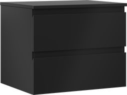 Mexen Orio armoire de salle de bain sous lavabo 60 cm avec plateau, 2 tiroirs, noir mat - 91A10-06047-2-BFFC71