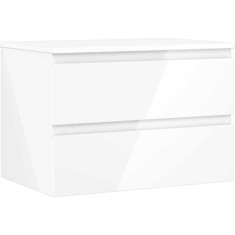 Mexen Orio meuble de salle de bain sous lavabo 70 cm avec plateau, 2 tiroirs, blanc brillant - 91A10-07047-2-BFFC00