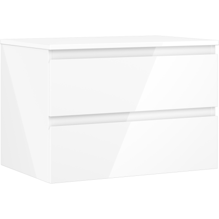 Mexen Orio meuble de salle de bain sous lavabo 70 cm avec plateau, 2 tiroirs, blanc brillant - 91A10-07047-2-BFFC00