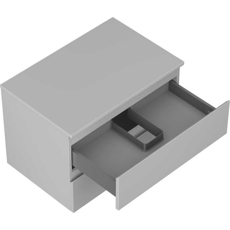 Mexen Orio meuble de salle de bains sous-vasque de 70 cm avec plateau, 2 tiroirs, gris mat - 91A10-07047-2-BFFC62
