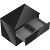Mexen Orio meuble de salle de bain sous-vasque 70 cm avec plan de travail, 2 tiroirs, noir brillant - 91A10-07047-2-BFFC70