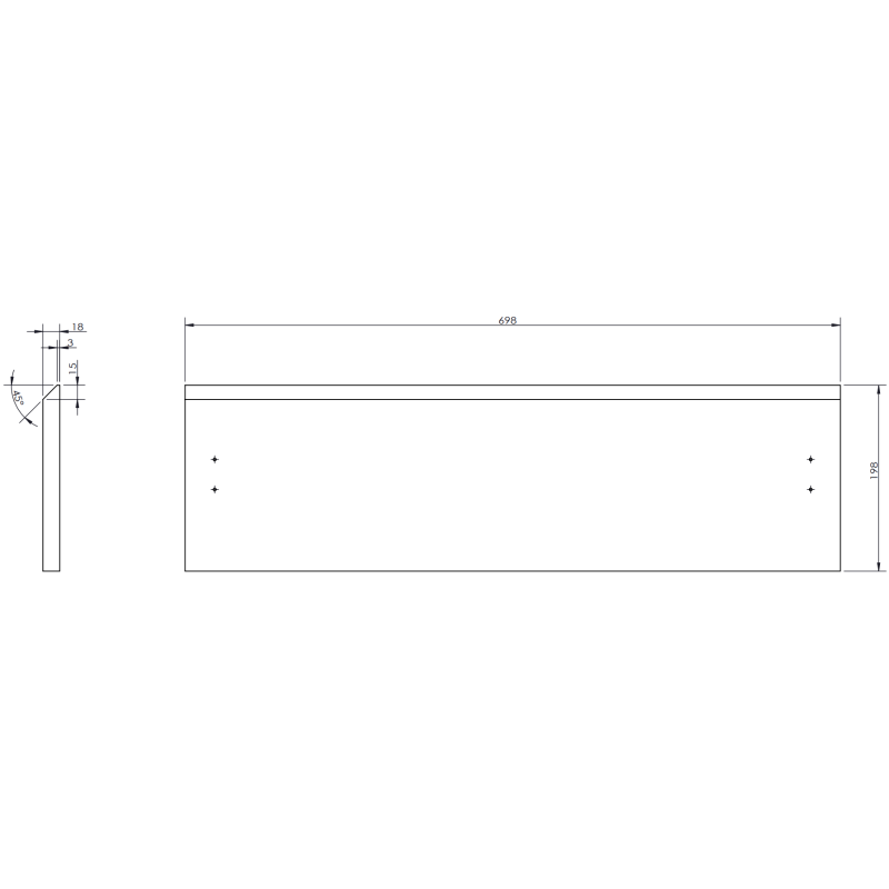 Mexen Orio meuble de salle de bain sous-vasque 70 cm avec plateau, 2 tiroirs, noir mat - 91A10-07047-2-BFFC71