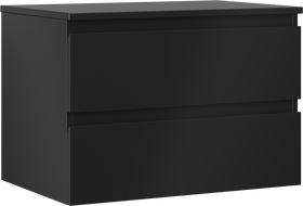 Mexen Orio meuble de salle de bain sous lavabo 70 cm avec plateau, 2 tiroirs, noir mat - 91A10-07047-2-BFFC71