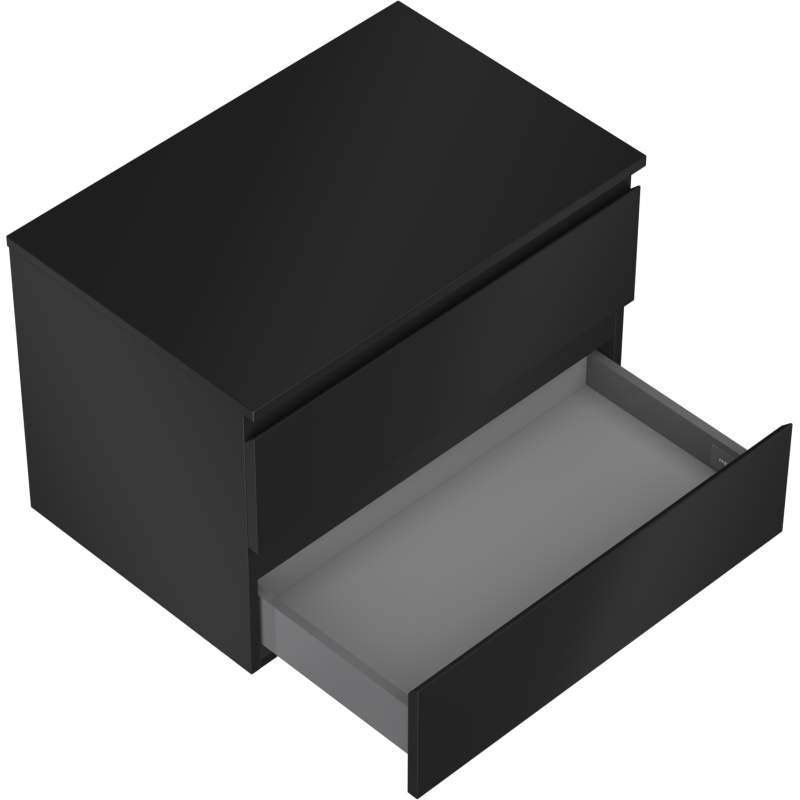 Mexen Orio meuble de salle de bain sous-vasque 70 cm avec plateau, 2 tiroirs, noir mat - 91A10-07047-2-BFFC71
