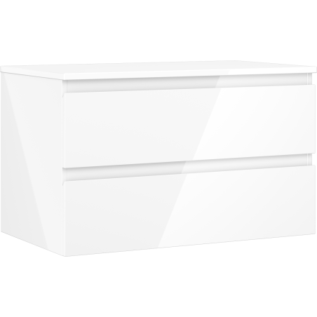 Mexen Orio meuble de salle de bain sous lavabo 80 cm avec plateau, 2 tiroirs, blanc brillant - 91A10-08047-2-BFFC00