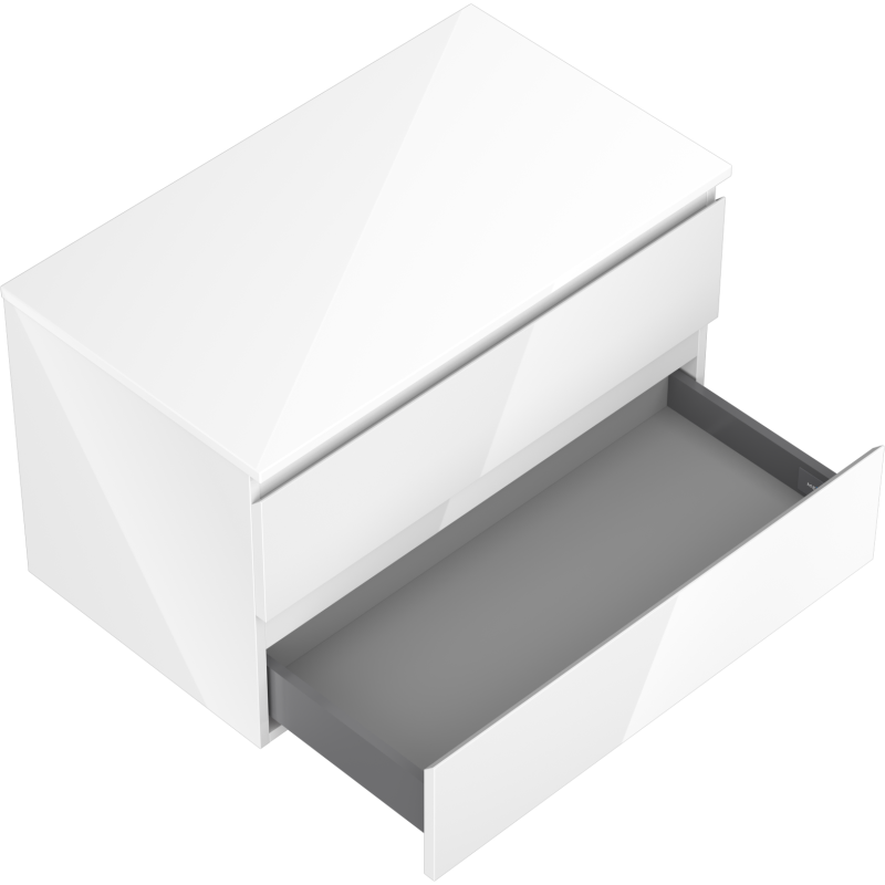 Mexen Orio meuble de salle de bains sous-lavabo 80 cm avec plateau, 2 tiroirs, blanc brillant - 91A10-08047-2-BFFC00