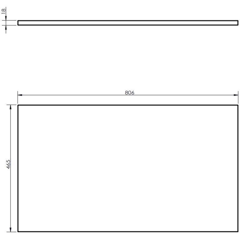 Mexen Orio meuble de salle de bain sous lavabo 80 cm avec plateau, 2 tiroirs, gris mat - 91A10-08047-2-BFFC62