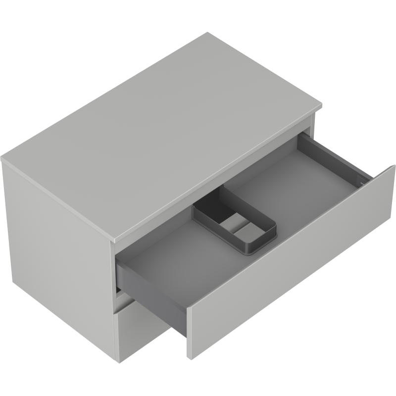 Mexen Orio meuble de salle de bain sous lavabo 80 cm avec plateau, 2 tiroirs, gris mat - 91A10-08047-2-BFFC62
