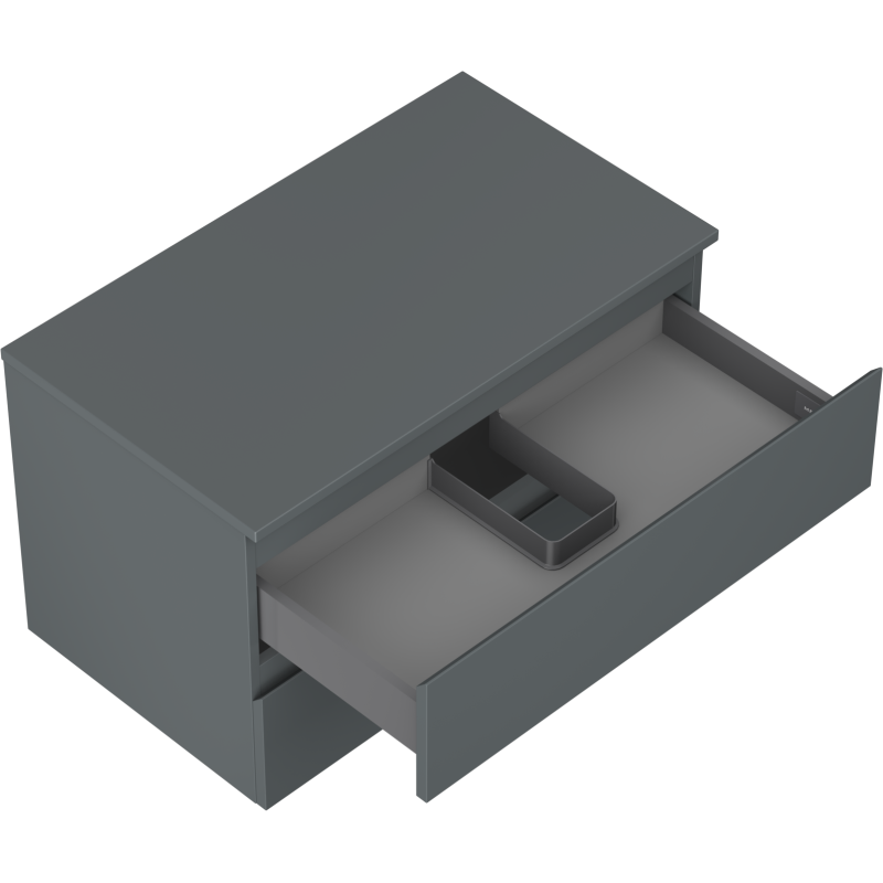 Mexen Orio meuble de salle de bains sous-lavabo 80 cm avec plateau, 2 tiroirs, graphite mat - 91A10-08047-2-BFFC66