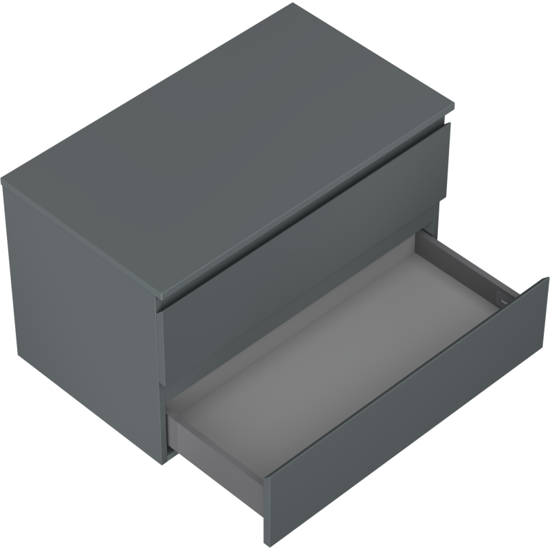Mexen Orio meuble de salle de bains sous-lavabo 80 cm avec plateau, 2 tiroirs, graphite mat - 91A10-08047-2-BFFC66