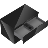 Mexen Orio meuble de salle de bain sous lavabo 80 cm avec plan, 2 tiroirs, noir brillant - 91A10-08047-2-BFFC70