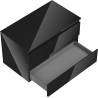 Mexen Orio meuble de salle de bain sous lavabo 80 cm avec plan, 2 tiroirs, noir brillant - 91A10-08047-2-BFFC70