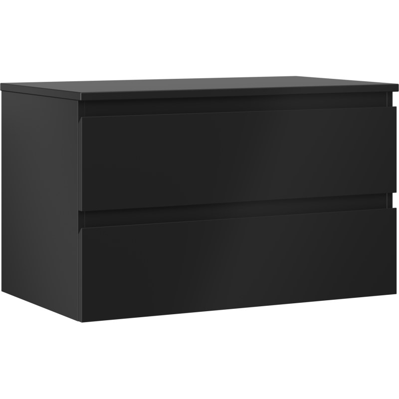 Mexen Orio meuble de salle de bain sous lavabo 80 cm avec plateau, 2 tiroirs, noir mat - 91A10-08047-2-BFFC71