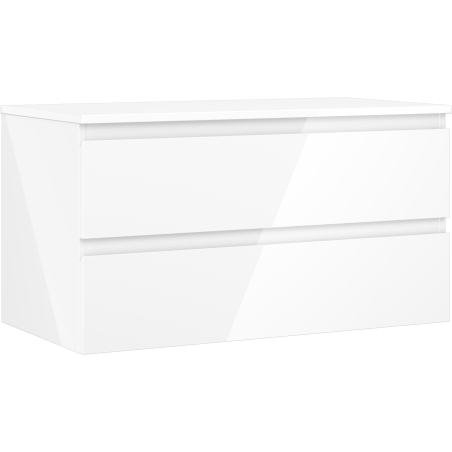 Mexen Orio meuble de salle de bains sous-lavabo 90 cm avec plateau, 2 tiroirs, blanc brillant - 91A10-09047-2-BFFC00