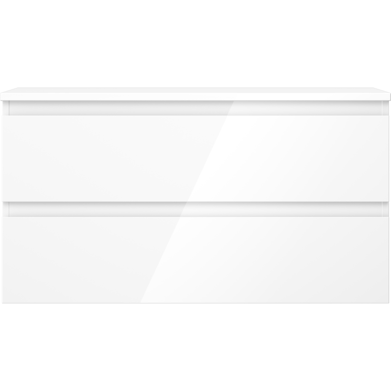 Mexen Orio meuble de salle de bain sous-lavabo 90 cm avec plateau, 2 tiroirs, blanc brillant - 91A10-09047-2-BFFC00