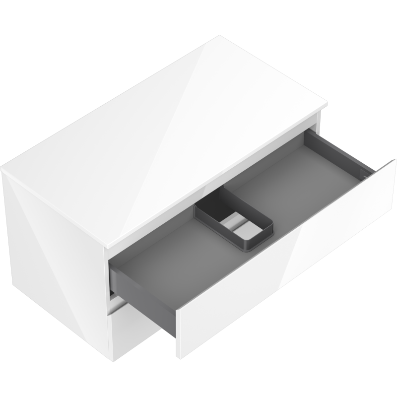 Mexen Orio meuble de salle de bain sous-lavabo 90 cm avec plateau, 2 tiroirs, blanc brillant - 91A10-09047-2-BFFC00