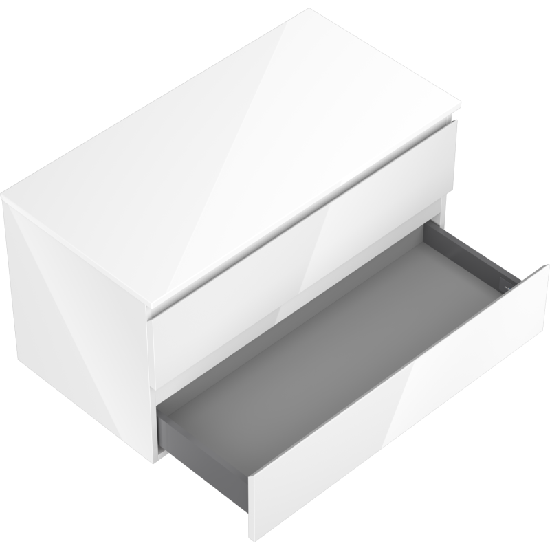 Mexen Orio meuble de salle de bain sous-lavabo 90 cm avec plateau, 2 tiroirs, blanc brillant - 91A10-09047-2-BFFC00