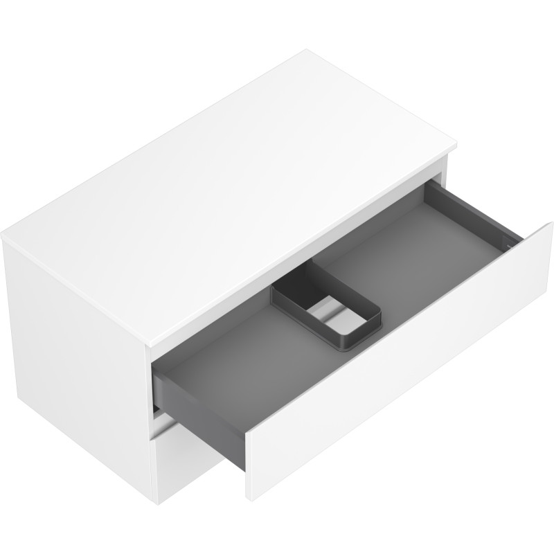 Mexen Orio meuble de salle de bain sous lavabo 90 cm avec plateau, 2 tiroirs, blanc mat - 91A10-09047-2-BFFC01