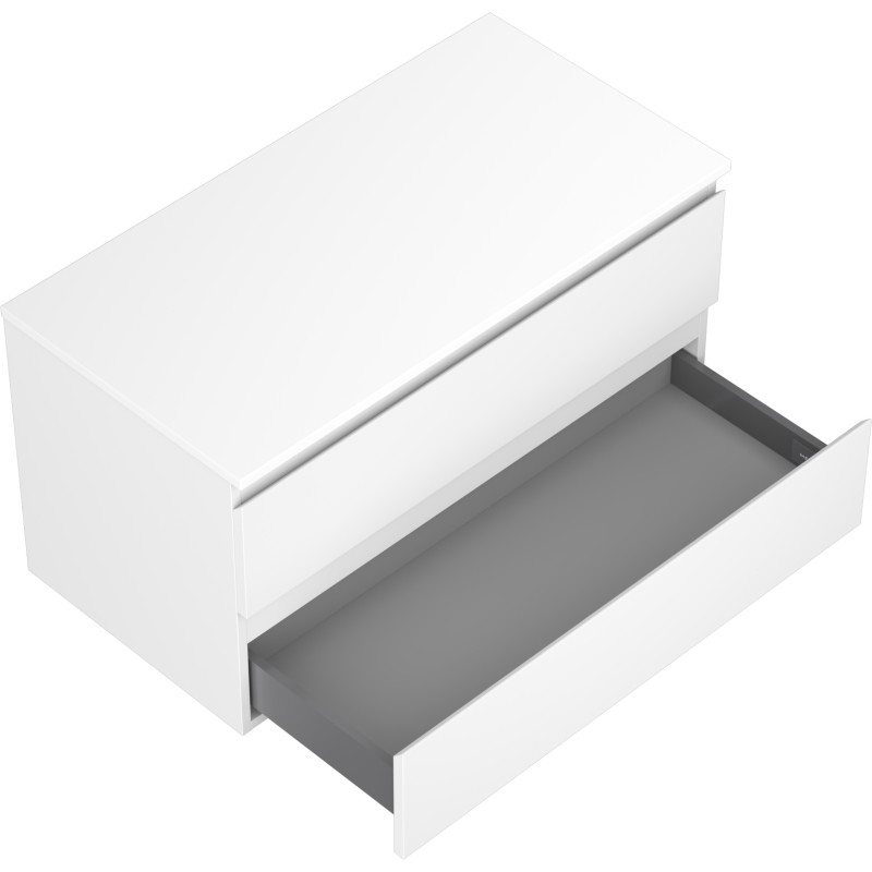 Mexen Orio meuble de salle de bain sous lavabo 90 cm avec plateau, 2 tiroirs, blanc mat - 91A10-09047-2-BFFC01