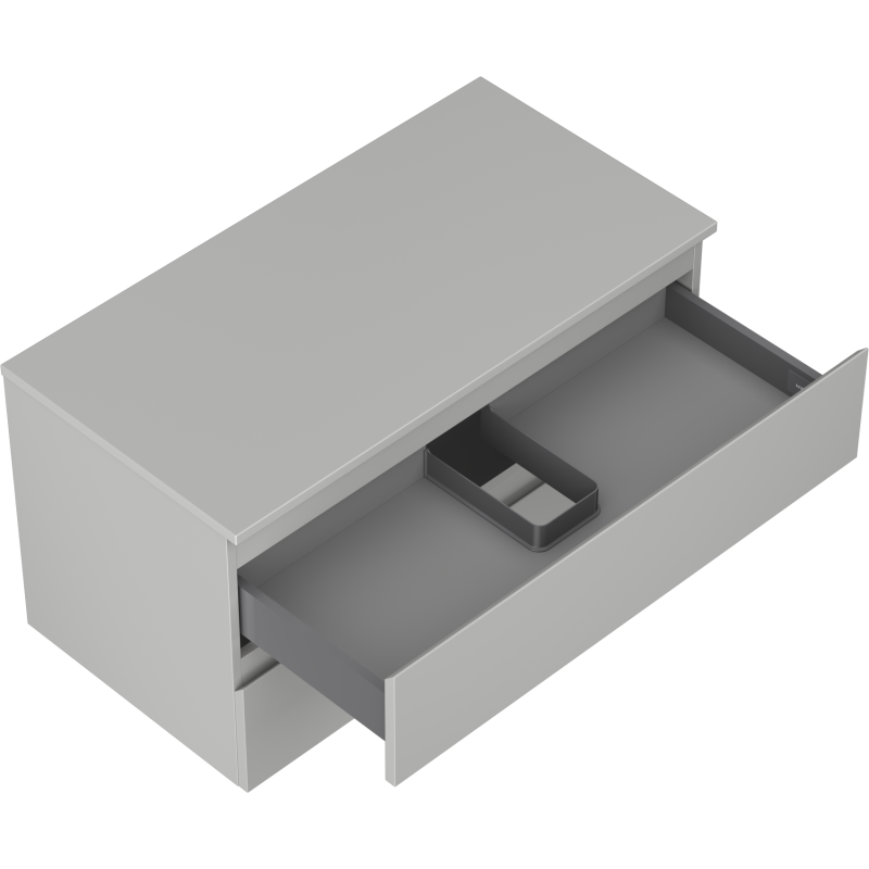 Mexen Orio meuble de salle de bains sous lavabo 90 cm avec plateau, 2 tiroirs, gris mat - 91A10-09047-2-BFFC62