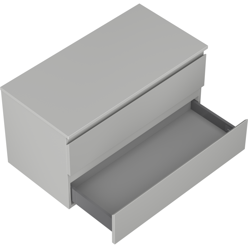 Mexen Orio meuble de salle de bains sous lavabo 90 cm avec plateau, 2 tiroirs, gris mat - 91A10-09047-2-BFFC62