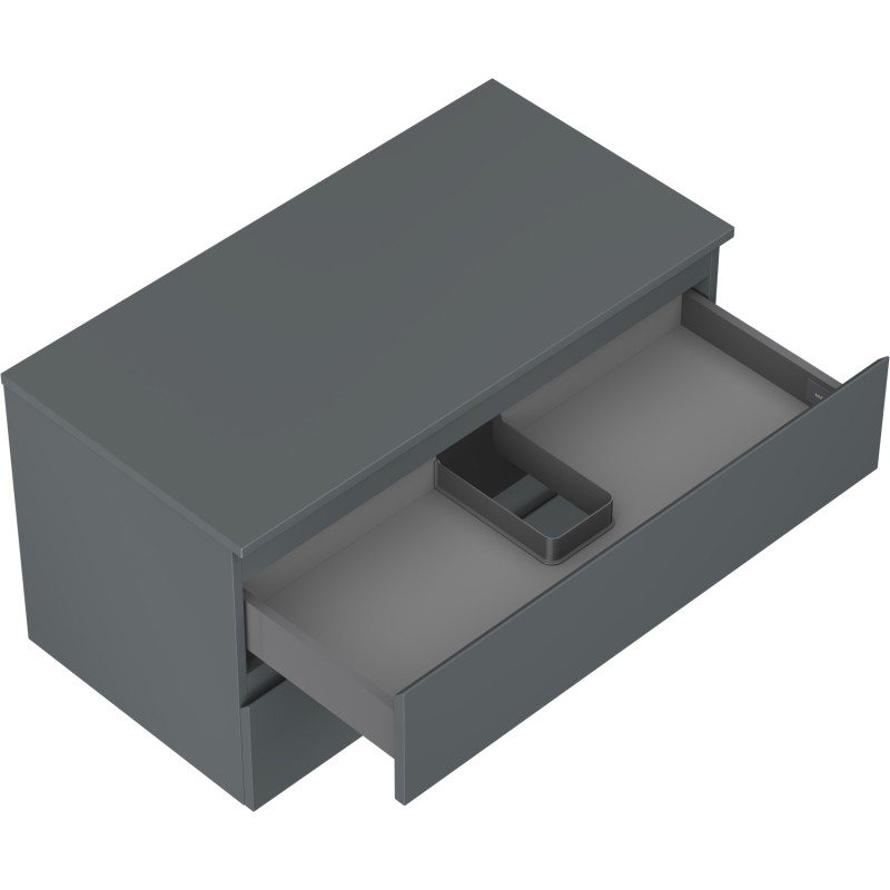 Mexen Orio meuble de salle de bains sous-lavabo 90 cm avec plateau, 2 tiroirs, graphite mat - 91A10-09047-2-BFFC66