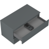 Mexen Orio meuble de salle de bain sous lavabo 90 cm avec plateau, 2 tiroirs, graphite mat - 91A10-09047-2-BFFC66