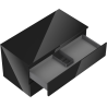Mexen Orio meuble de salle de bain sous-vasque 90 cm avec plateau, 2 tiroirs, noir brillant - 91A10-09047-2-BFFC70