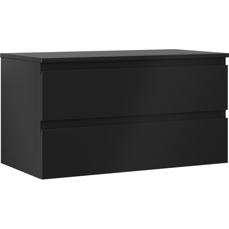 Mexen Orio armoire de salle de bain sous-lavabo 90 cm avec plateau, 2 tiroirs, noir mat - 91A10-09047-2-BFFC71