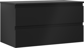 Mexen Orio meuble de salle de bain sous-lavabo 90 cm avec dessus, 2 tiroirs, noir mat - 91A10-09047-2-BFFC71