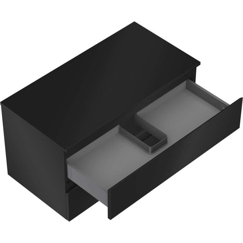 Mexen Orio armoire de salle de bain sous-lavabo 90 cm avec plateau, 2 tiroirs, noir mat - 91A10-09047-2-BFFC71