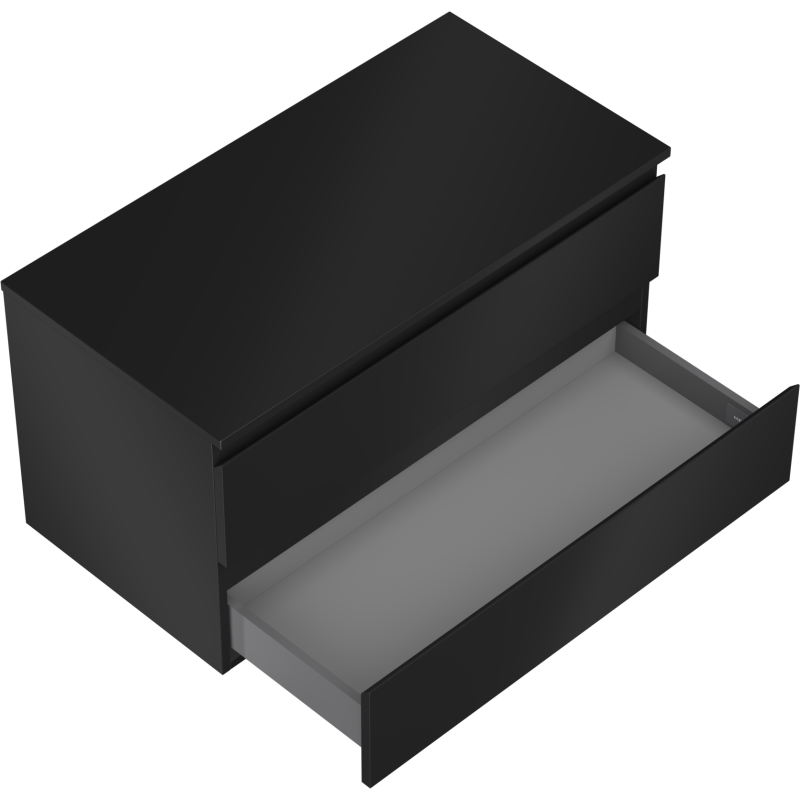 Mexen Orio armoire de salle de bain sous-lavabo 90 cm avec plateau, 2 tiroirs, noir mat - 91A10-09047-2-BFFC71