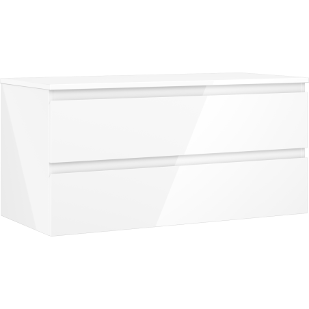 Mexen Orio armoire de salle de bain sous-lavabo 100 cm avec plateau, 2 tiroirs, blanc brillant - 91A10-10047-2-BFFC00