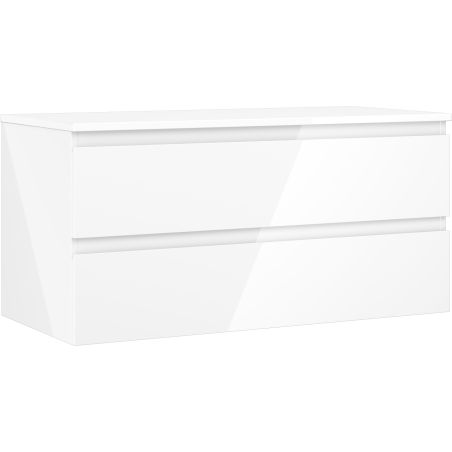 Mexen Orio meuble de salle de bain sous-lavabo 100 cm avec plateau, 2 tiroirs, blanc brillant - 91A10-10047-2-BFFC00