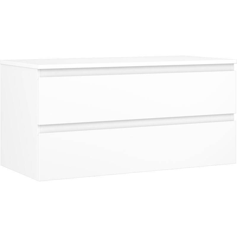 Mexen Orio meuble de salle de bain sous lavabo 100 cm avec plateau, 2 tiroirs, blanc mat - 91A10-10047-2-BFFC01