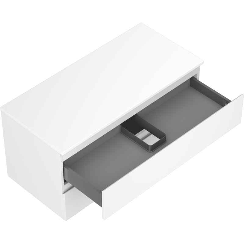 Mexen Orio meuble de salle de bain sous lavabo 100 cm avec plateau, 2 tiroirs, blanc mat - 91A10-10047-2-BFFC01