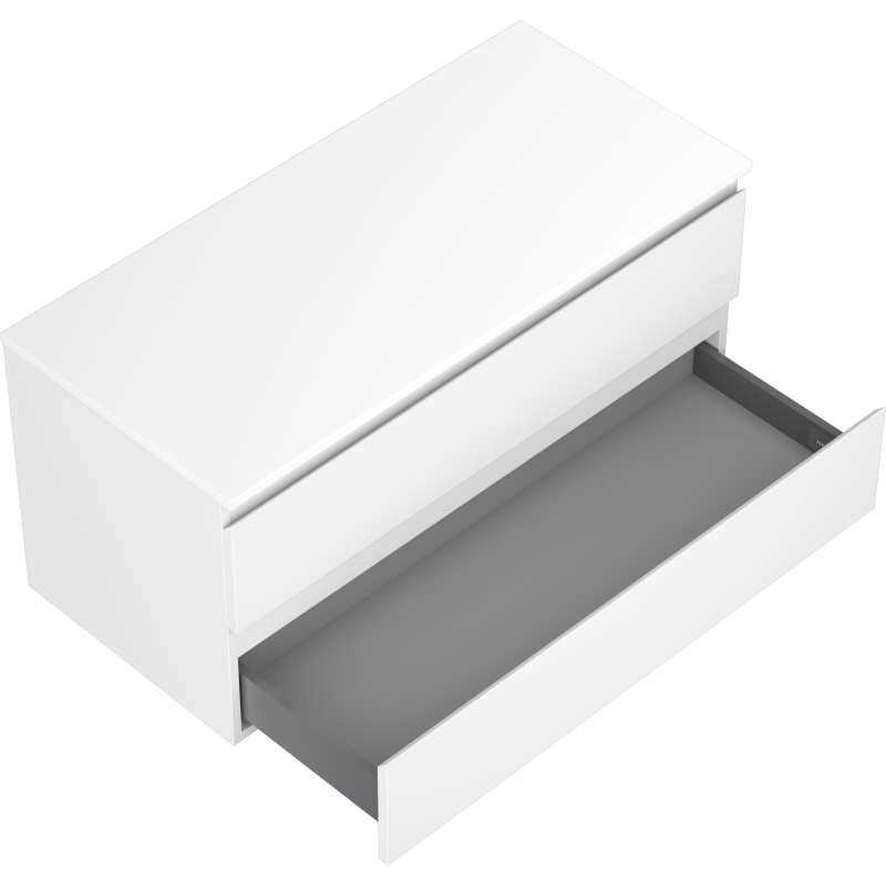 Mexen Orio meuble de salle de bain sous lavabo 100 cm avec plateau, 2 tiroirs, blanc mat - 91A10-10047-2-BFFC01
