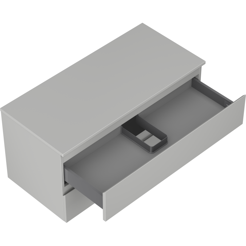 Mexen Orio armoire de salle de bain sous lavabo 100 cm avec plateau, 2 tiroirs, gris mat - 91A10-10047-2-BFFC62