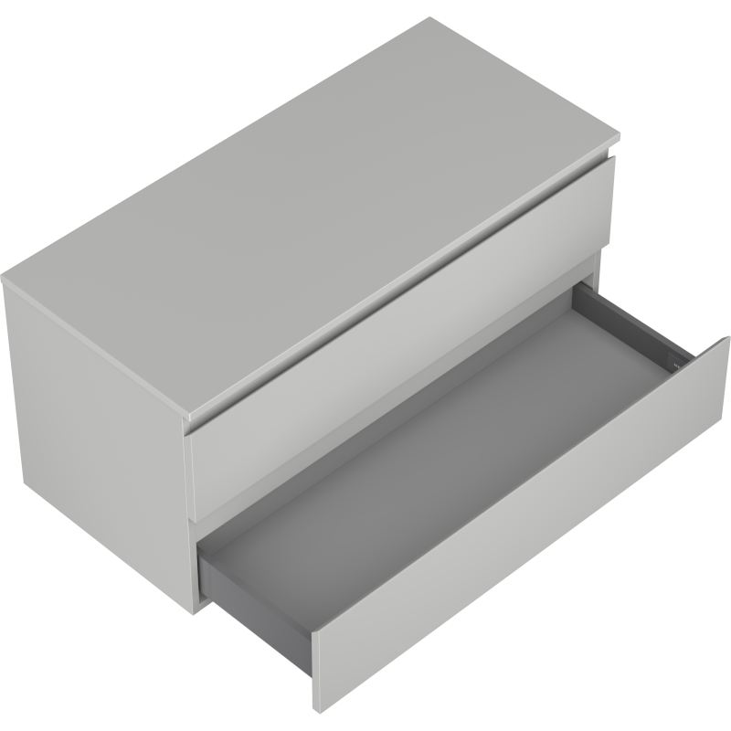 Mexen Orio armoire de salle de bain sous lavabo 100 cm avec plateau, 2 tiroirs, gris mat - 91A10-10047-2-BFFC62